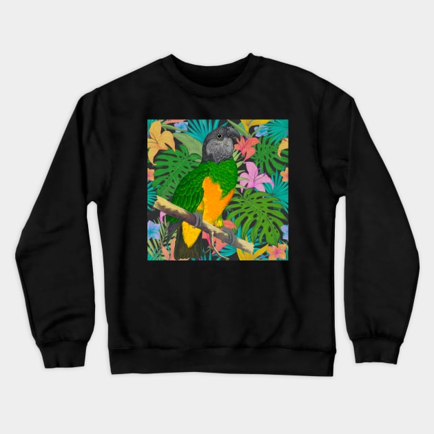 Senegal Parrot Tropical Design Crewneck Sweatshirt by shi-RLY designs